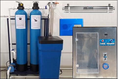 purificadora de agua con despachador automático de agua