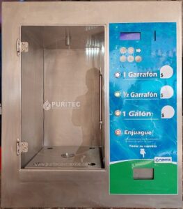 despachador automático de agua da cambio